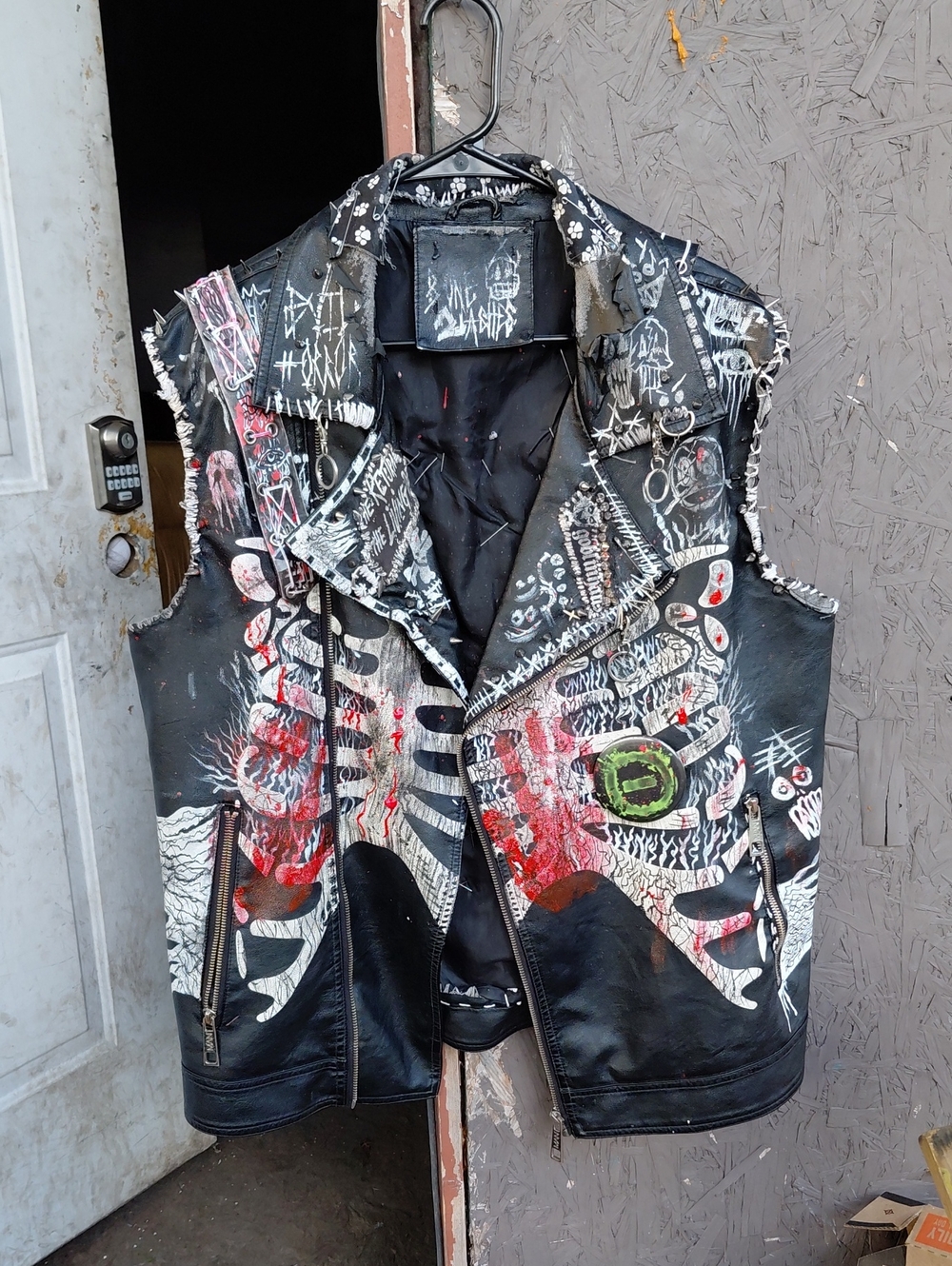 OOAK Crust Punk Battlevest "Intuition" Handmade by Bone2Ashes on Instagram